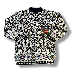 Kitty Hawk Black and White Patterned Sweater